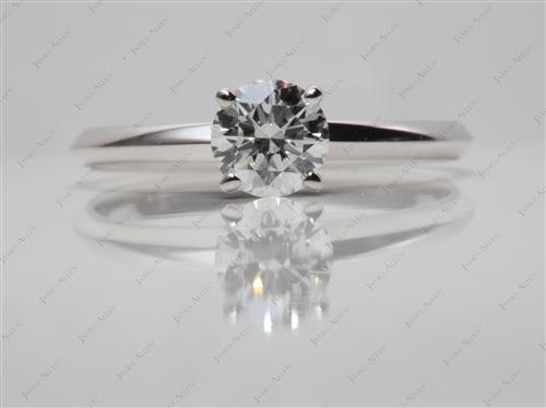 White Gold 0.80 Round cut Engagement Ring