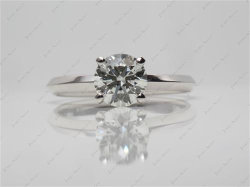 Platinum 0.90 Round cut Engagement Rings