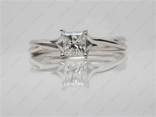 Platinum 0.84 Princess cut Diamond Rings