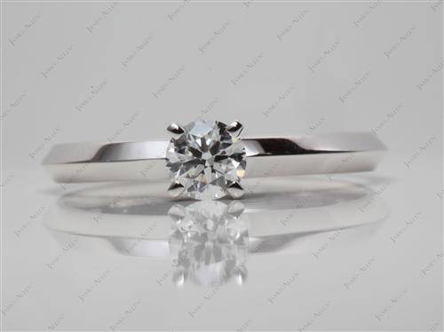 White Gold 0.50 Round cut Solitaire Ring Setting