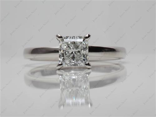 Platinum 0.95 Princess cut Diamond Engagement Solitaire Rings