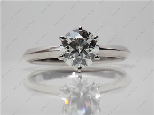 Platinum 1.01 Round cut Solitaire Diamond Ring