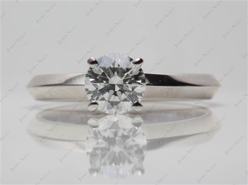 Platinum 0.80 Round cut Solitaire Diamond Ring