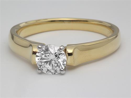 Gold 0.91 Round cut Solitaire Ring Settings