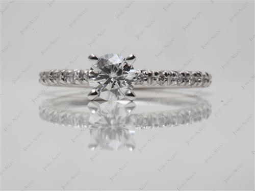 White Gold 0.40 Round cut Micro Pave Ring