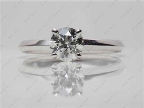White Gold 0.71 Round cut Diamond Solitaire Engagement Ring