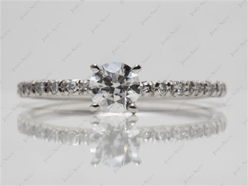 Platinum 0.46 Round cut Pave Ring