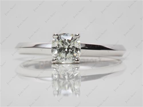 White Gold 0.65 Cushion cut Diamond Ring