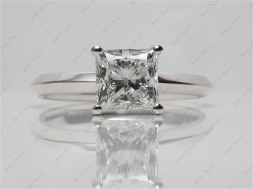White Gold 1.32 Princess cut Engagement Ring