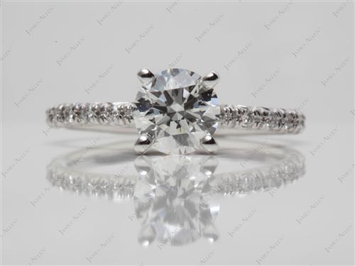 White Gold 0.81 Round cut Micro Pave Rings