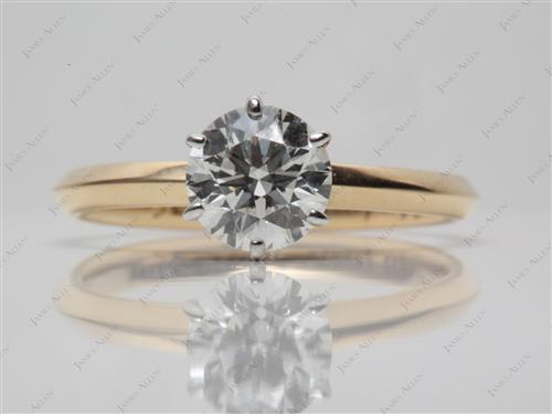 Gold 1.02 Round cut Engagement Rings