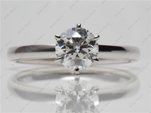 Platinum 1.00 Round cut Diamond Engagement Solitaire Rings