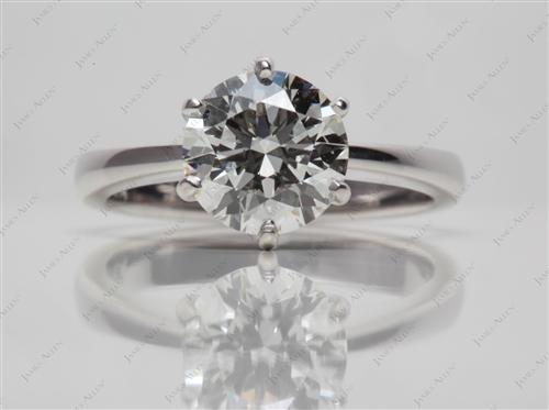 White Gold 1.71 Round cut Diamond Solitaire Ring Settings