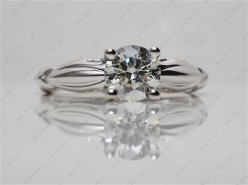 White Gold 0.90 Round cut Solitaire Rings