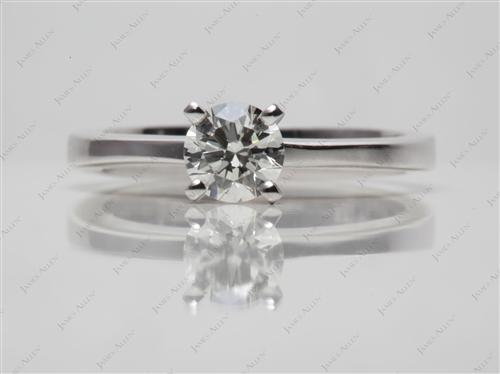 White Gold 0.49 Round cut Solitaire Diamond Ring