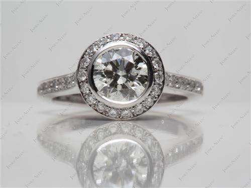 White Gold 1.00 Round cut Pave Rings