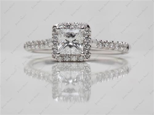 White Gold 0.51 Princess cut Engagement Rings