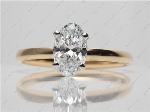 Gold 1.54 Oval cut Diamond Rings