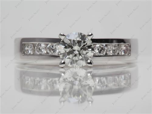 White Gold 0.73 Round cut Diamond Channel Ring