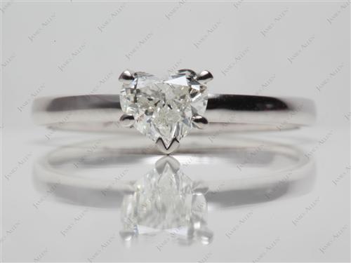 White Gold 0.71 Heart shaped Round Solitaire Ring