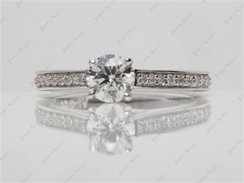 White Gold 0.55 Round cut Wedding Band Sets