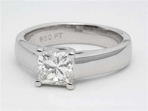 Platinum 1.00 Princess cut Diamond Engagement Solitaire Rings