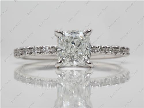 Platinum 1.20 Cushion cut Diamond Ring