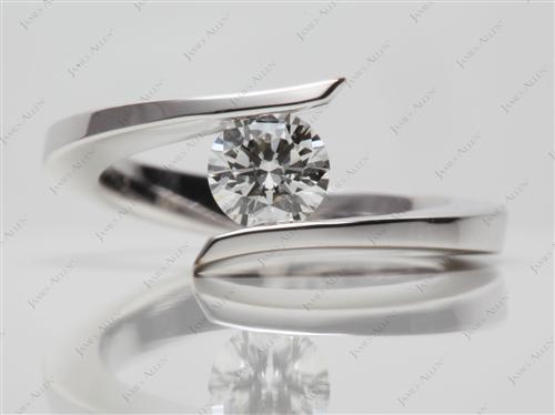 White Gold 0.50 Round cut Tension Diamond Rings