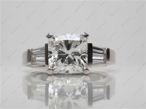 Platinum 2.41 Cushion cut Diamond Ring