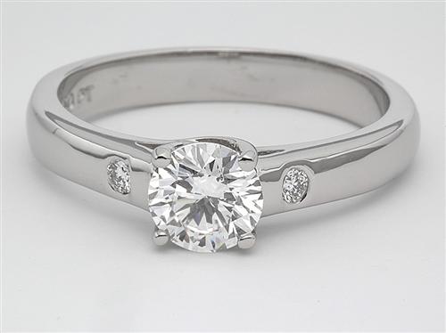 Platinum 0.92 Round cut Engagement Rings