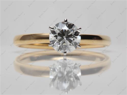 Gold 1.01 Round cut Solitaire Ring Settings