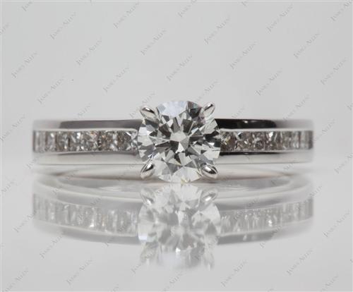 White Gold 0.90 Round cut Channel Setting Engagement Rings