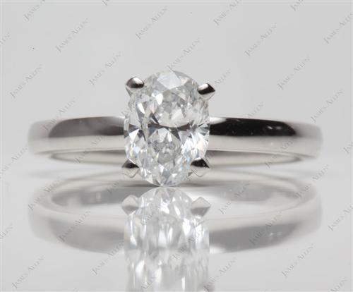 Platinum 0.91 Oval cut Solitaire Ring Settings
