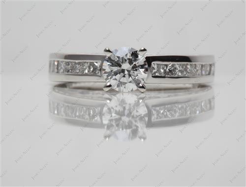 Platinum 0.54 Round cut Channel Cut Ring