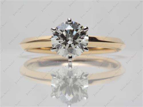 Gold 1.02 Round cut Solitaire Engagement Rings