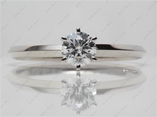 White Gold 0.72 Round cut Solitaire Rings