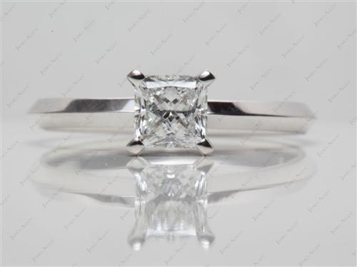 White Gold 0.63 Princess cut Solitaire Ring Setting