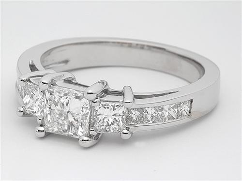 White Gold 0.66 Princess cut Diamond Ring