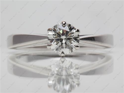 White Gold 0.70 Round cut Diamond Engagement Solitaire Rings