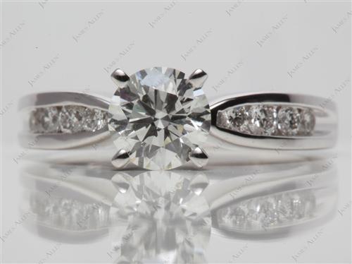 White Gold 1.03 Round cut Channel Set Diamond Ring