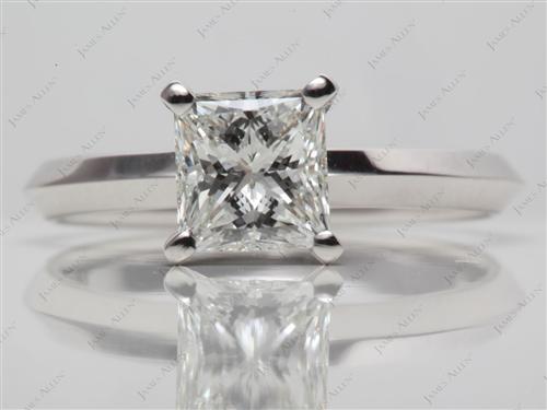 White Gold 1.51 Princess cut Round Solitaire Ring