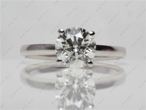 Platinum 1.71 Round cut Solitaire Ring Mountings