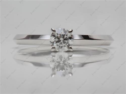 White Gold 0.70 Round cut Solitaire Ring