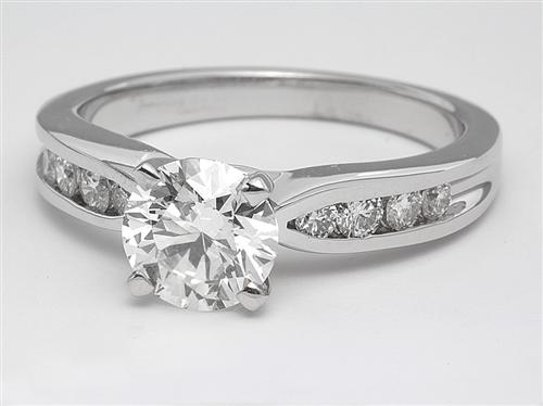 White Gold 1.22 Round cut Engagement Rings