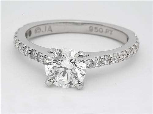 Platinum 1.02 Round cut Diamond Ring