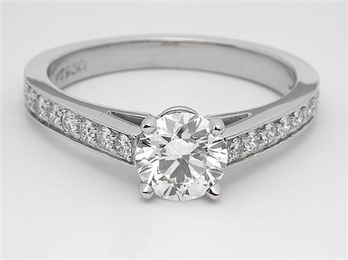 Platinum 1.05 Round cut Pave Ring