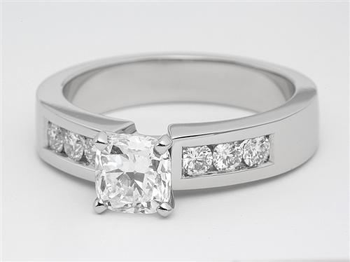 Platinum 1.02 Cushion cut Wedding Band Sets