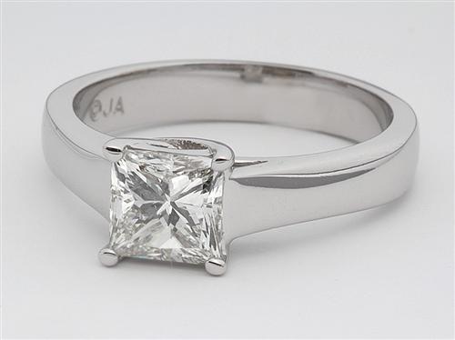 White Gold 1.03 Princess cut Solitaire Ring Mountings