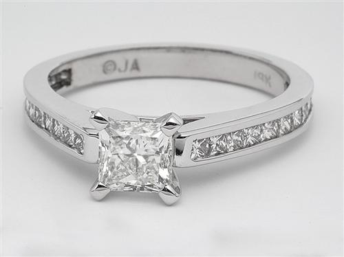 White Gold 0.76 Princess cut Diamond Ring
