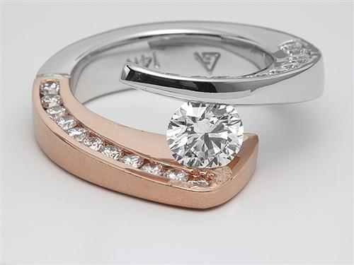 White Gold 0.54 Round cut Tension Diamond Engagement ring